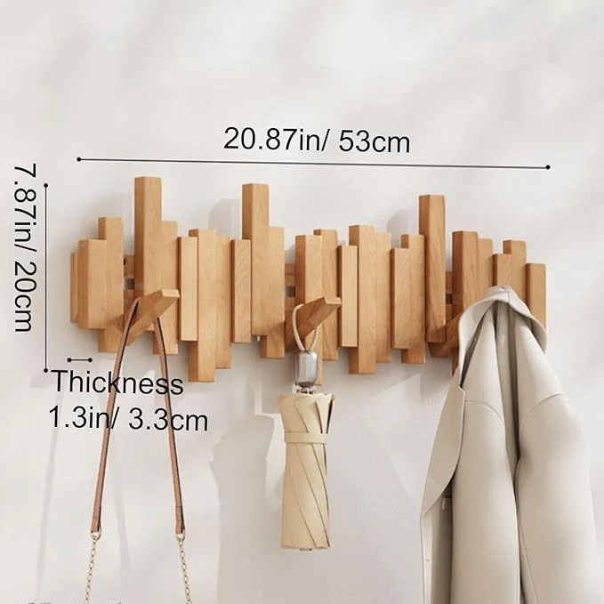 The AuraCoat Piano Rack - Wall-Mounted Wooden Coat Rack with Piano Key Style Design + 50% OFF - Image 4
