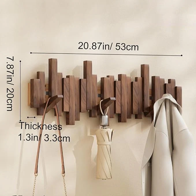 The AuraCoat Piano Rack - Wall-Mounted Wooden Coat Rack with Piano Key Style Design + 50% OFF - Image 7