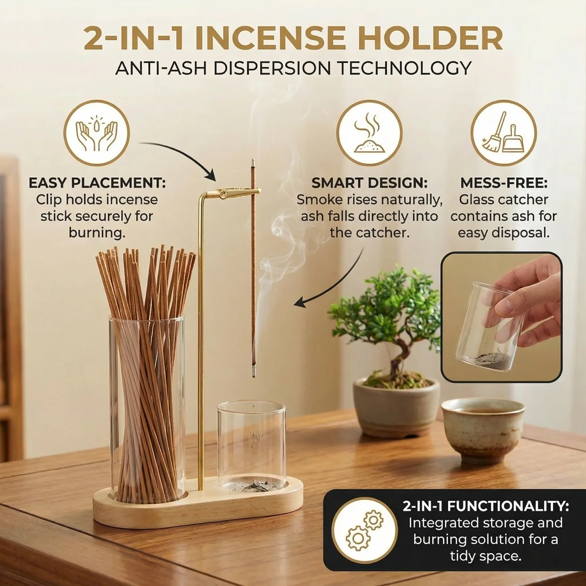 The AuraFlow Incense Catcher — Calm That Lasts, Without Ash Mess + 50% OFF - Image 2