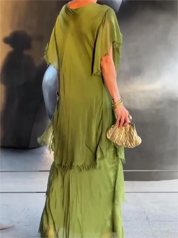 The AuraFlow Maxi Dress - Elegant V-Neck, Tiered Ruffle Skirt, and Off Sale + 50% OFF - Image 6