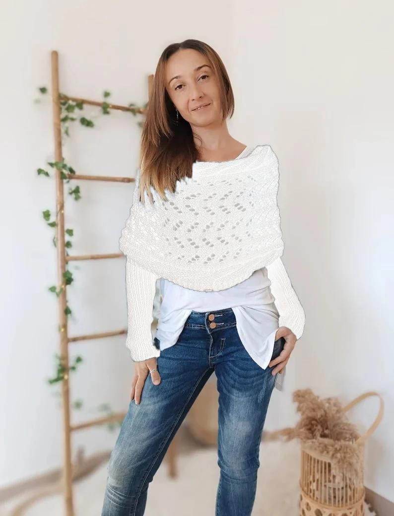 The AuraKnit Cable Wrap – Versatile Knitted Shrug for Women + 50% OFF - Image 13