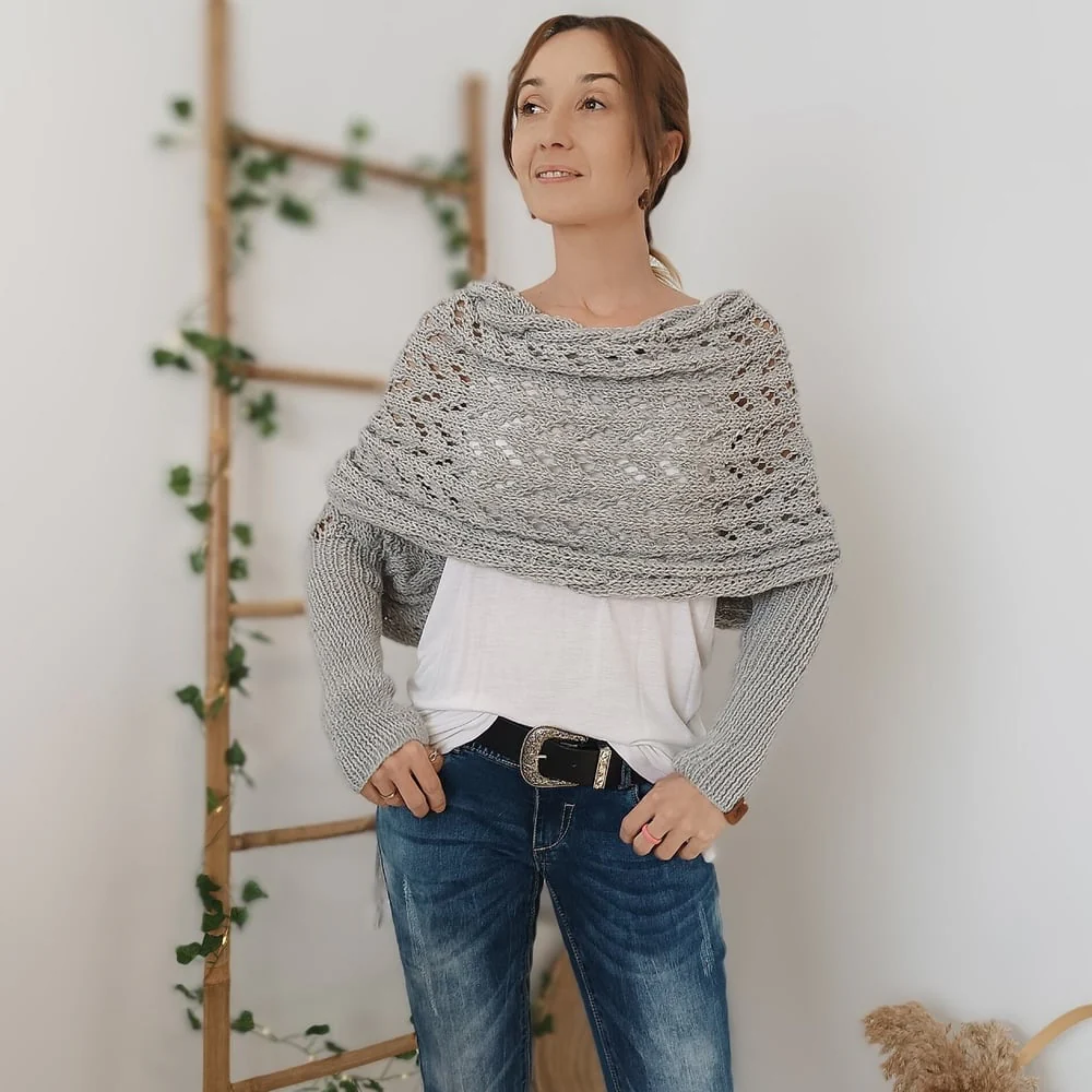 The AuraKnit Cable Wrap – Versatile Knitted Shrug for Women + 50% OFF - Image 2