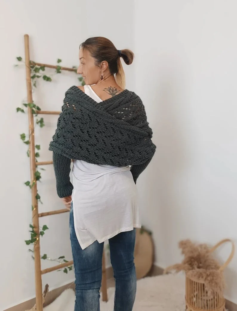 The AuraKnit Cable Wrap – Versatile Knitted Shrug for Women + 50% OFF - Image 7