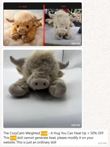 CozyCalm Weighted Cow Plush  – Soft Stuffed Animal for Kids & Adults Non-Heated Sensory Toy + 50% OFF - Image 6