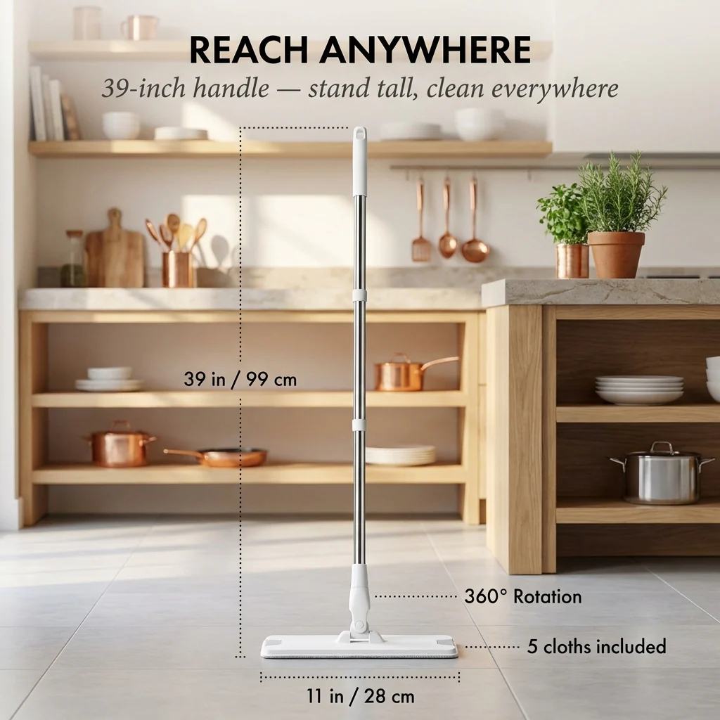 Tidecroft™ – 360° Rotating Flat Mop with Reusable Cloths & One-Click Release + 50% OFF - Image 5