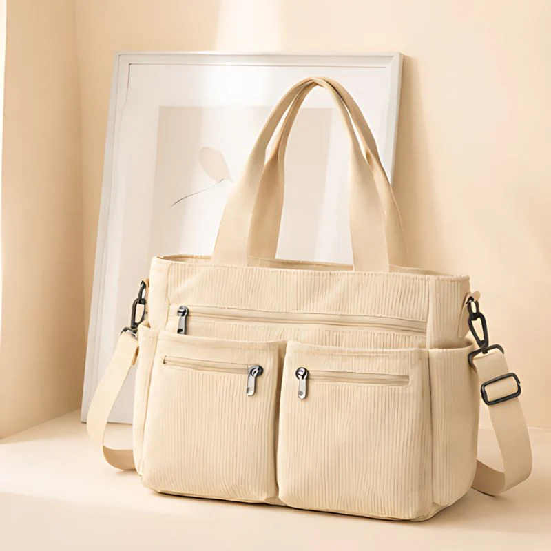 Tuckwell™ – Corduroy Multi-Pocket Tote Bag with Crossbody Strap + 50% OFF - Image 10