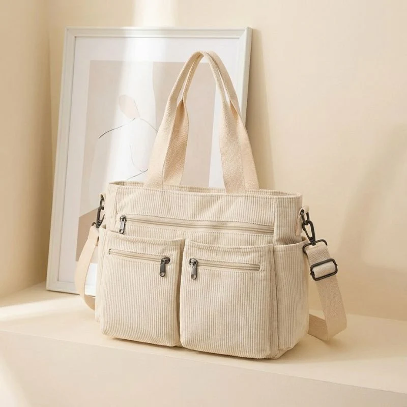 Tuckwell™ – Corduroy Multi-Pocket Tote Bag with Crossbody Strap + 50% OFF - Image 6