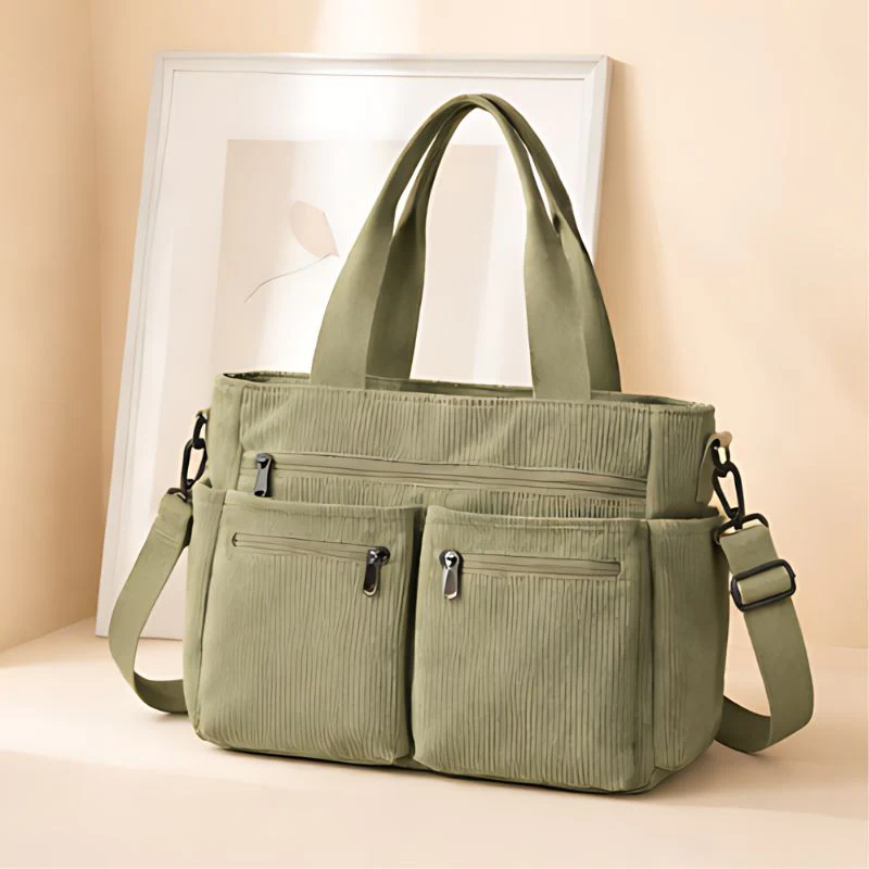 Tuckwell™ – Corduroy Multi-Pocket Tote Bag with Crossbody Strap + 50% OFF - Image 7