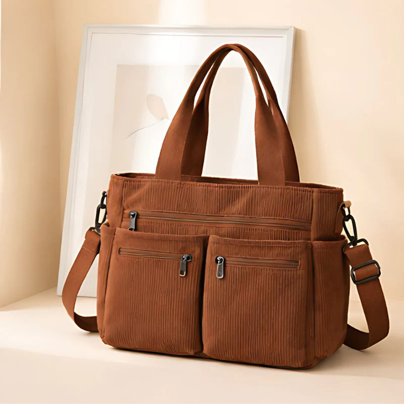 Tuckwell™ – Corduroy Multi-Pocket Tote Bag with Crossbody Strap + 50% OFF - Image 9