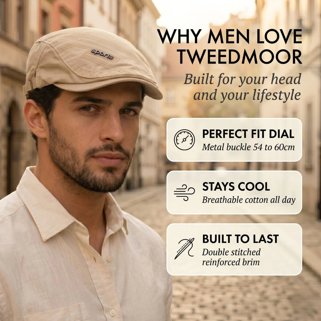 Tweedmoor™ – Breathable Cotton Heritage Flat Cap with Adjustable Buckle Fit + 50% OFF - Image 4