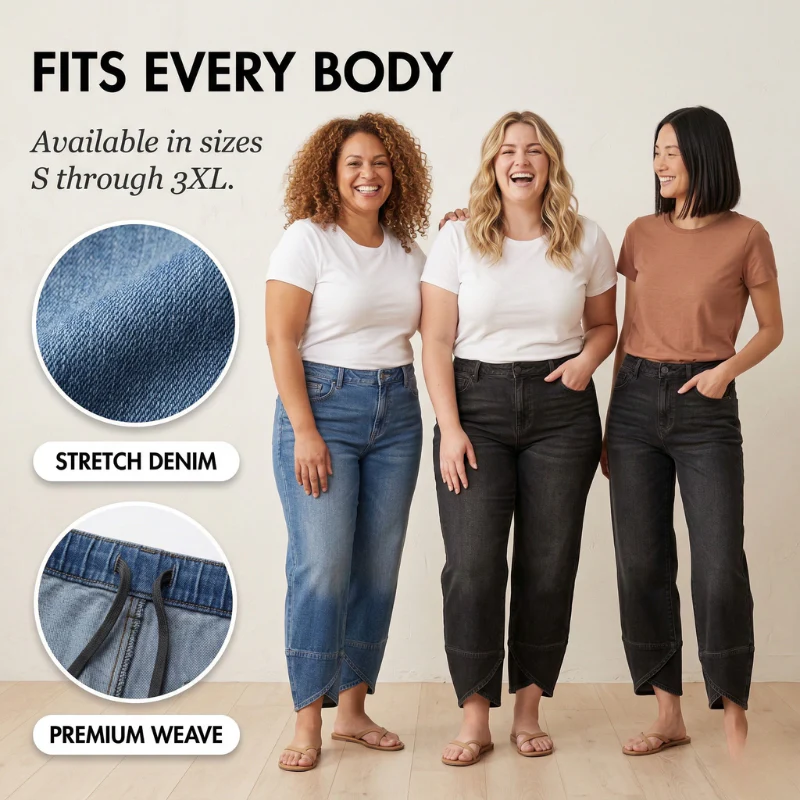Veldra™ – Asymmetric Hem Wide-Leg Denim Jeans + 50% OFF - Image 5