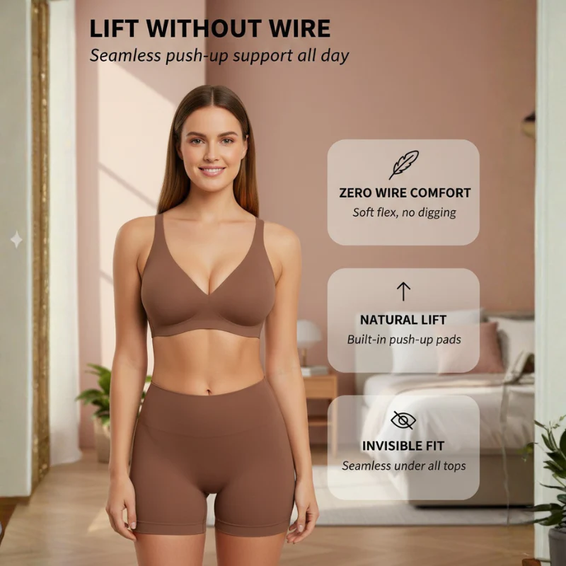 Velform™ – Seamless Deep V Wireless Push-Up Bra | Lift, Support & All-Day Comfort + 50% OFF - Image 4