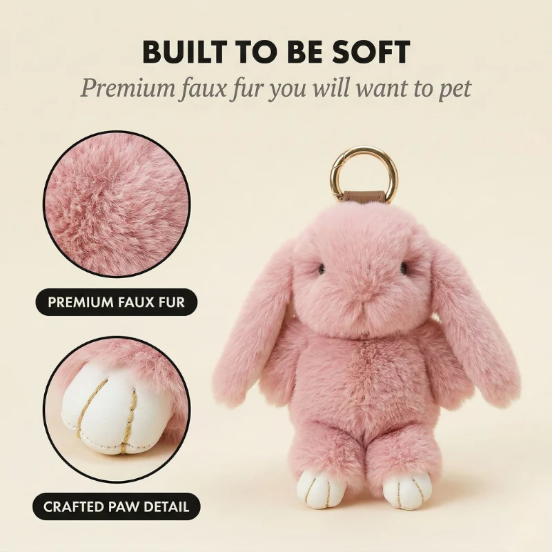 Velupaw™ – Ultra-Soft Plush Bunny Bag Charm Keychain with Gift Tin Box + 50% OFF - Image 3