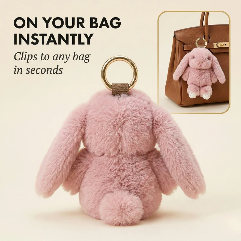 Velupaw™ – Ultra-Soft Plush Bunny Bag Charm Keychain with Gift Tin Box + 50% OFF - Image 4