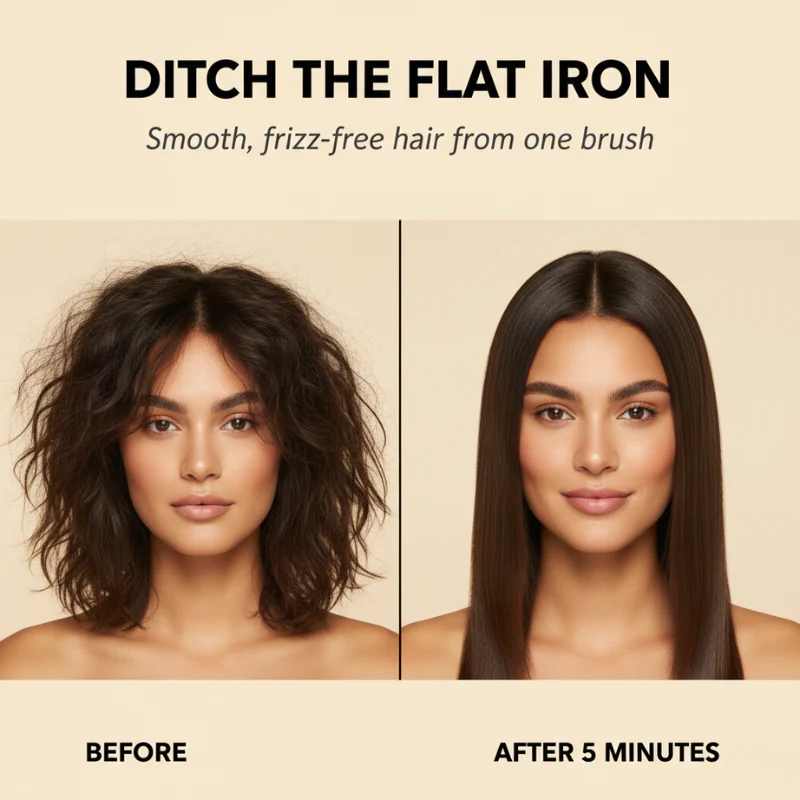 Velura™ – Cordless Ceramic Heated Hair Straightener Brush + 50% OFF - Image 4