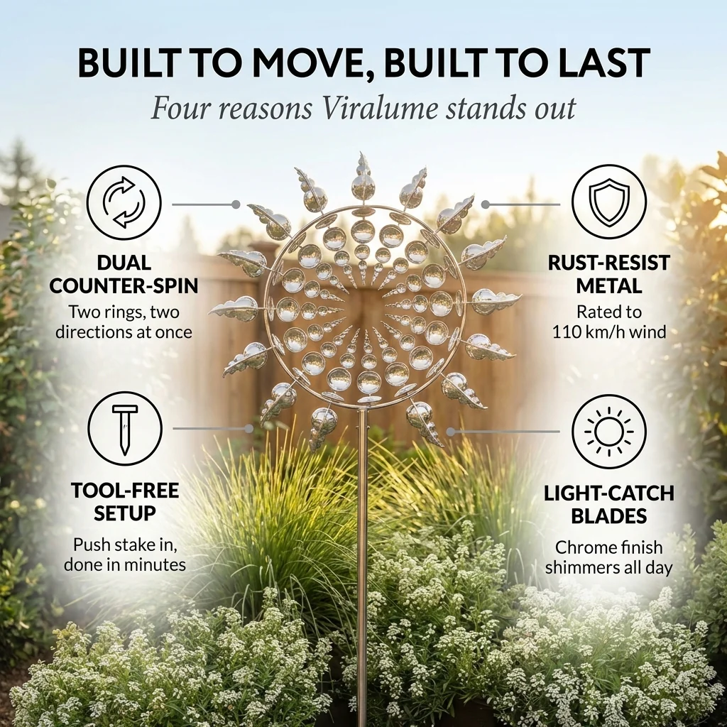 Viralume™ – Dual-Spin Kinetic Wind Sculpture for Garden & Yard + 50% OFF - Image 4