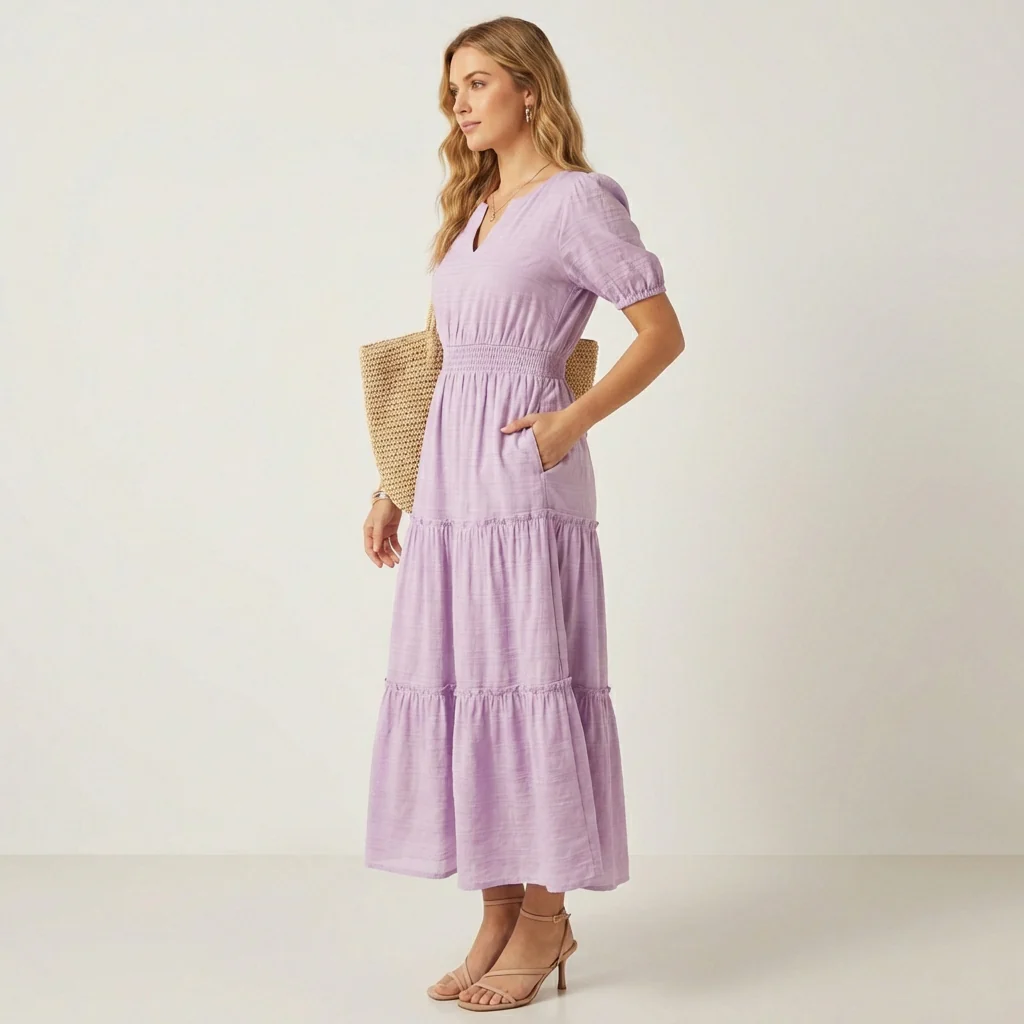 Corsana™ – Tiered Ruffle Lined Maxi Dress with Pockets + 50% OFF - Image 2