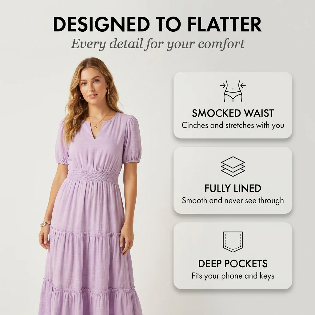 Corsana™ – Tiered Ruffle Lined Maxi Dress with Pockets + 50% OFF - Image 4